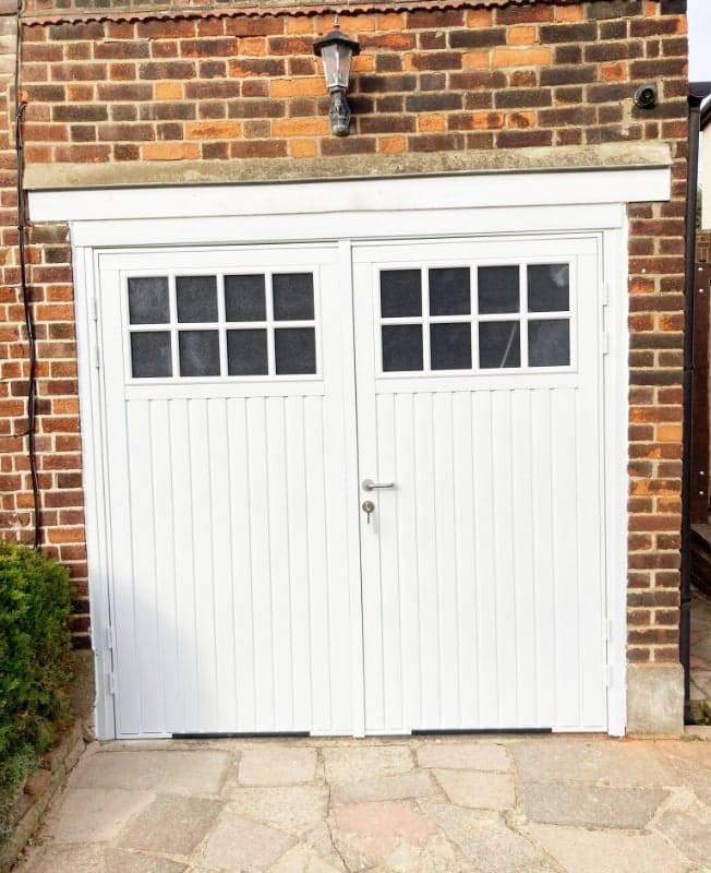 50/50 side hinged garage doors