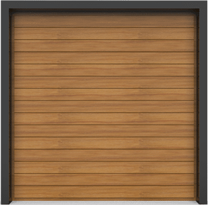 Horizontal Wide Light Oak Futura Timber Garage Doors