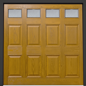 Lyndhurst Glazed GRP Honeybeech Timber Garage Doors