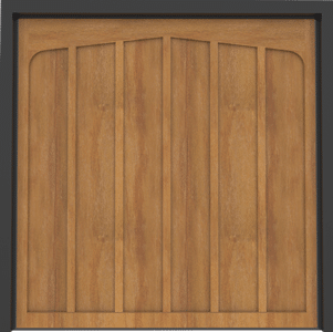 Tudor Light Oak Timber Garage Doors