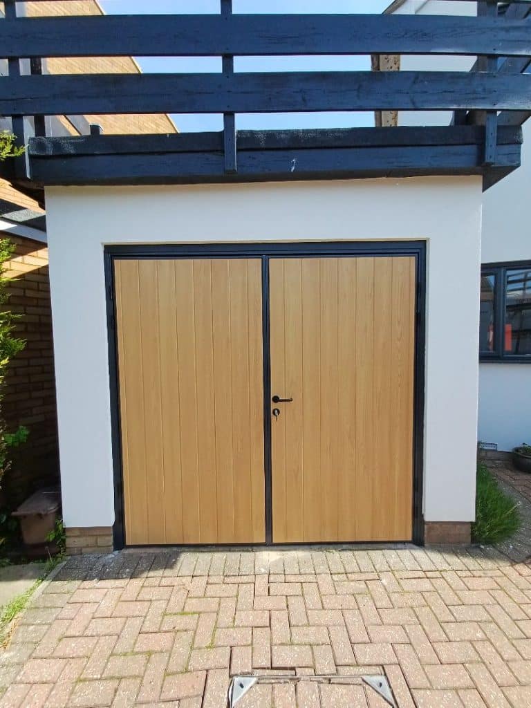 Side Hinged GRP Doors Irish Oak