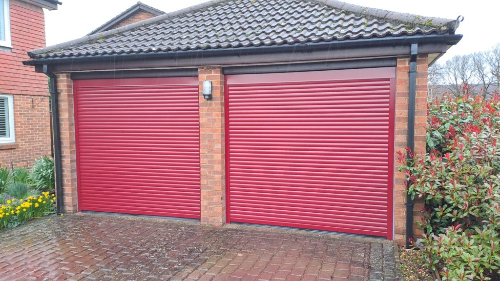 secured electric roller garage doors